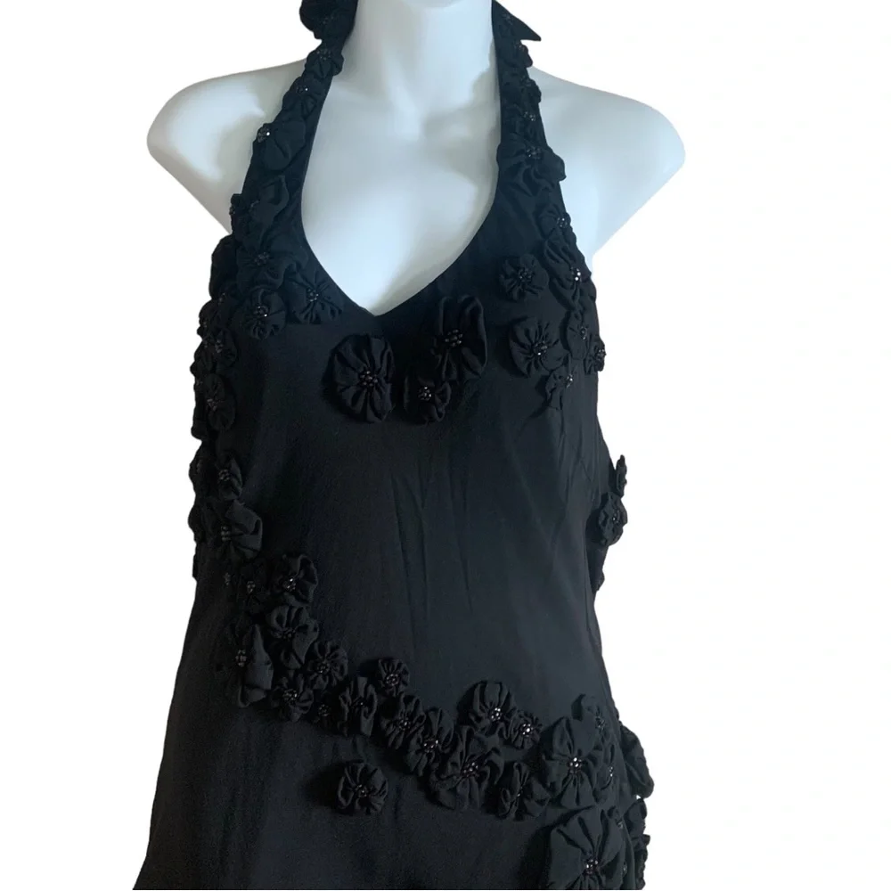 Sue Wong Vintage Silk Halter Neck Dress - Picture 5 of 13